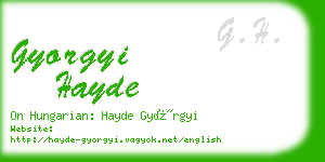 gyorgyi hayde business card